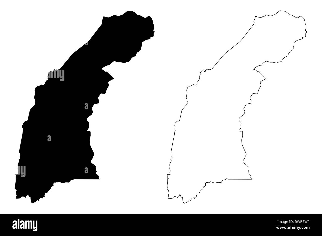 Région de l'Ouest (régions de l'Ouganda, République de l'Ouganda, les divisions administratives) map vector illustration, scribble sketch carte de l'Ouest Illustration de Vecteur