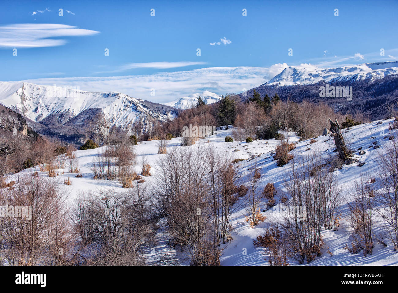Paysage de neige à Pyrénées Banque D'Images