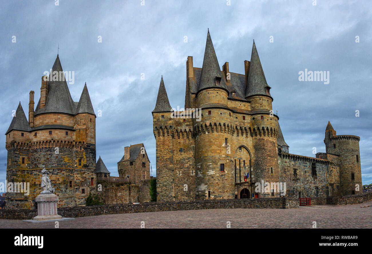 Le Château de Vitré, un château médiéval en Bretagne (Bretagne) Banque D'Images