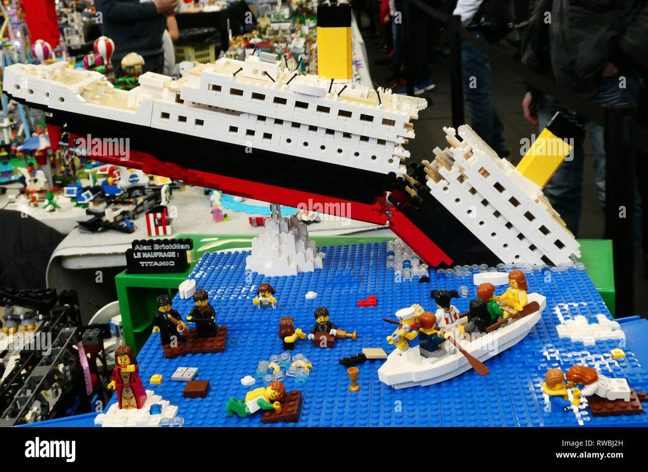 Exposition Lego, le naufrage du Titanic, Saint-Privat-des-Vieux, Gard, Occitanie, Languedoc-Roussillon, France, Europe Banque D'Images