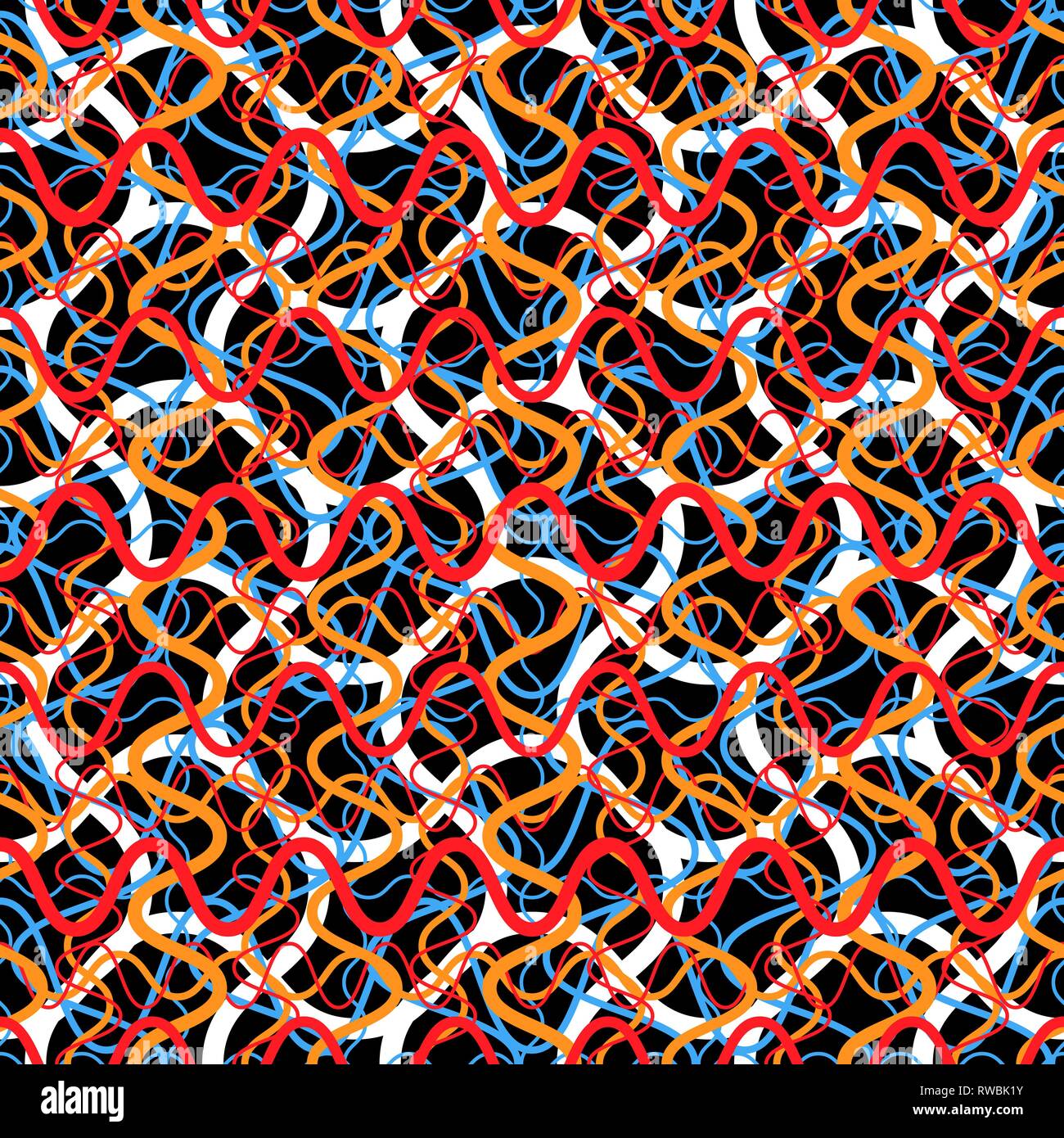 Chaos de câbles d'ordinateur et les fils multicolores motif transparent Illustration de Vecteur