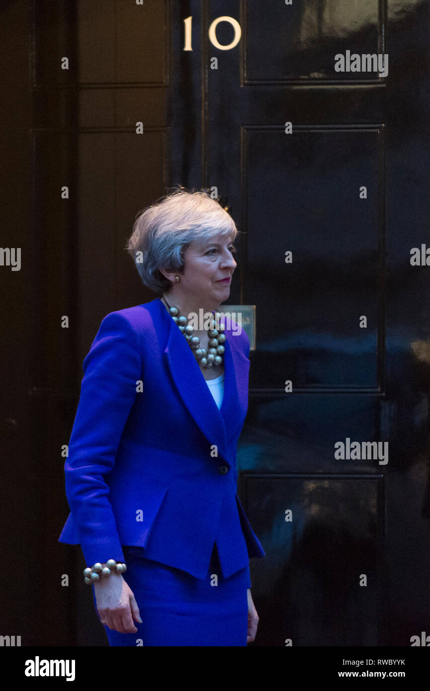 Londres, Royaume-Uni. 5 mars 2019. Theresa May, Premier Ministre, répond à Nicos Anastasiades, Président de Chypre, au numéro 10 Downing Street afin de discuter. Crédit : Stephen Chung / Alamy Live News Banque D'Images
