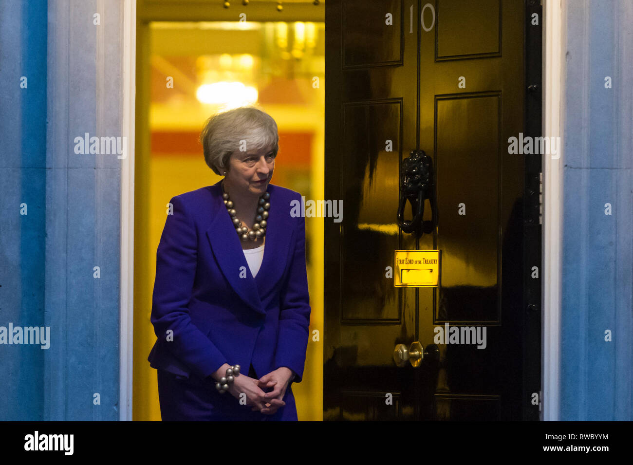 Londres, Royaume-Uni. 5 mars 2019. Theresa May, Premier Ministre, répond à Nicos Anastasiades, Président de Chypre, au numéro 10 Downing Street afin de discuter. Crédit : Stephen Chung / Alamy Live News Banque D'Images