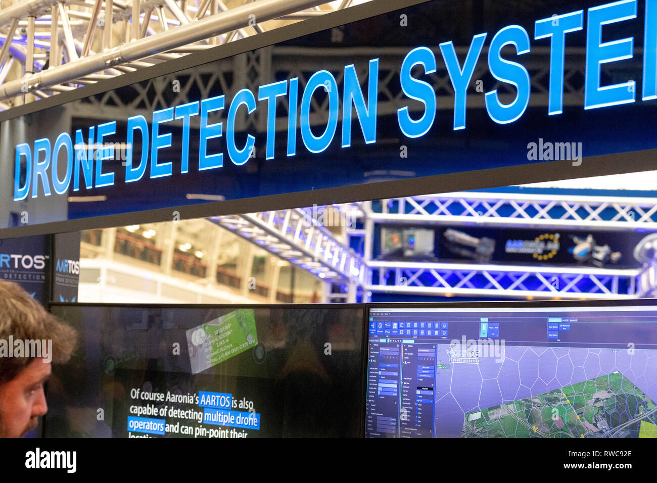 Londres 6 mars 2019 Sécurité et Counter Terror Expo 2019 à Olympia Londres Drone Crédit : système de détection d'Ian Davidson/Alamy Live News Banque D'Images