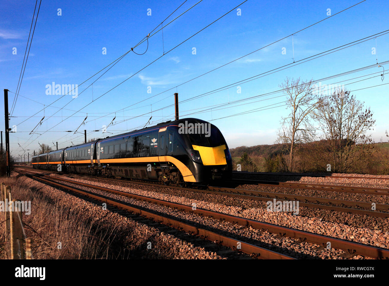 180 classe Zephyr, Grand Central Trains, East Coast Main Line Railway, Peterborough (Cambridgeshire, Angleterre, RU Banque D'Images