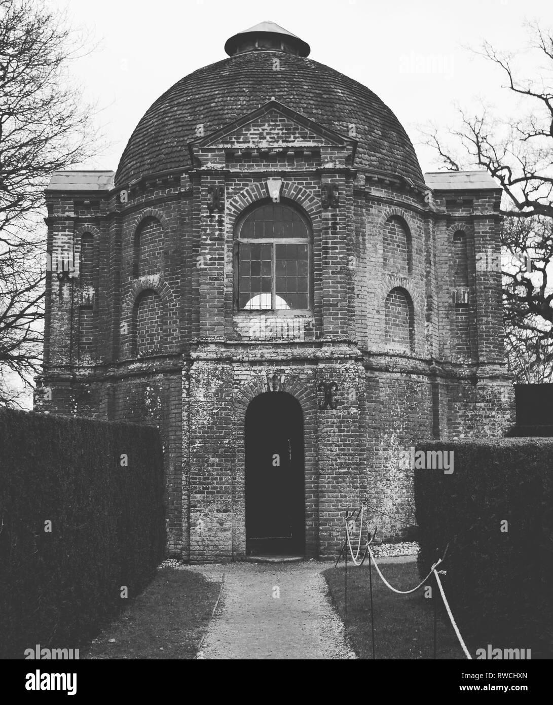 Photo en noir et blanc de la maison d'été à l'Vyne - National Trust Banque D'Images