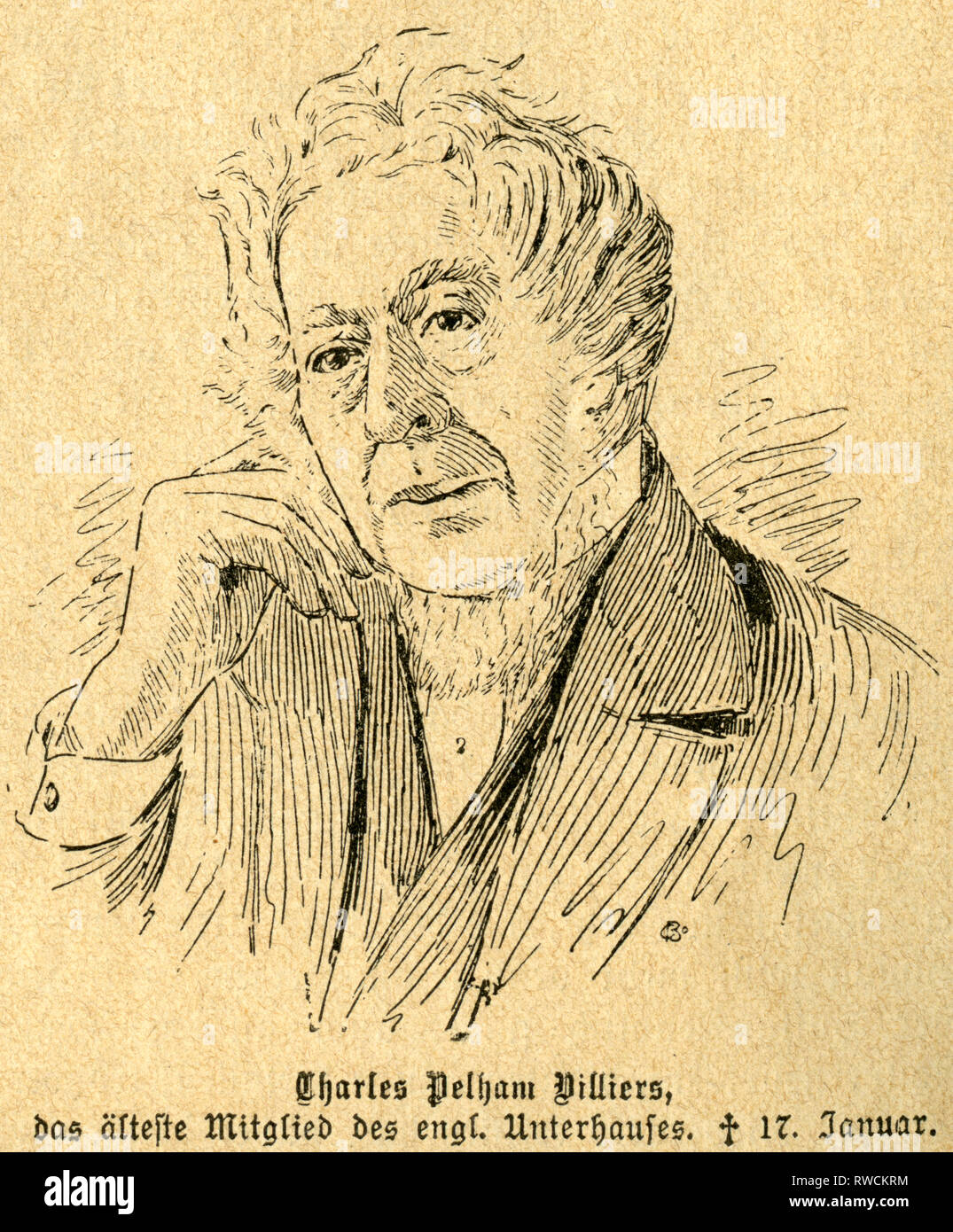 Grande Bretagne, Londres, Charles Pelham Villiers, politicien britannique, illustration de : 'Alte und Neue Welt ' (ancien et nouveau monde), mars, 1897 / 98, 7. question, 32. année. Additional-Rights Clearance-Info,--Not-Available Banque D'Images