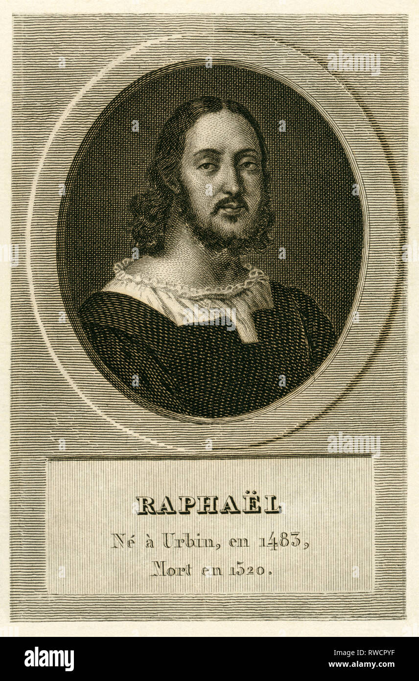 Raphael da Urbino (Raffael), peintre italien, la gravure sur cuivre, vers 1800 ?, n'a pas d'auteur de l'artiste pour être effacé Banque D'Images