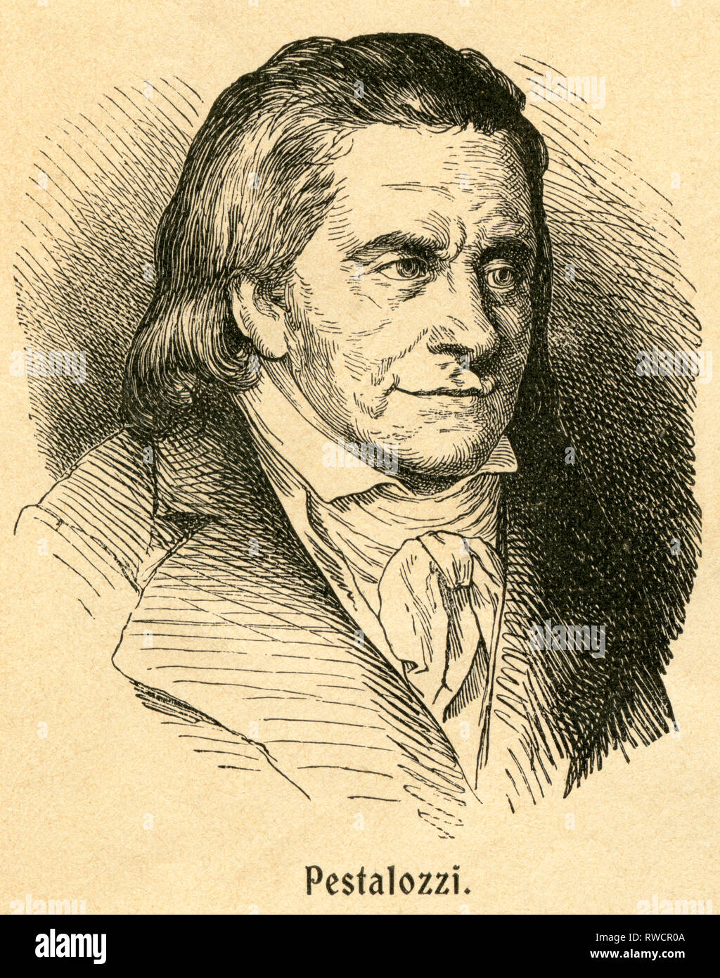 Johann Heinrich Pestalozzi, pédagogue suisse, illustration de : 'Illustrierte Geschichte des Neunzehnten Jahrhunderts" (l'histoire du 19e siècle dans les illustrations), publié par l'Union Deutsche Verlagsgesellschaft, Stuttgart, Berlin, Leipzig, 1890-Clearance-Info Additional-Rights.,-Not-Available Banque D'Images