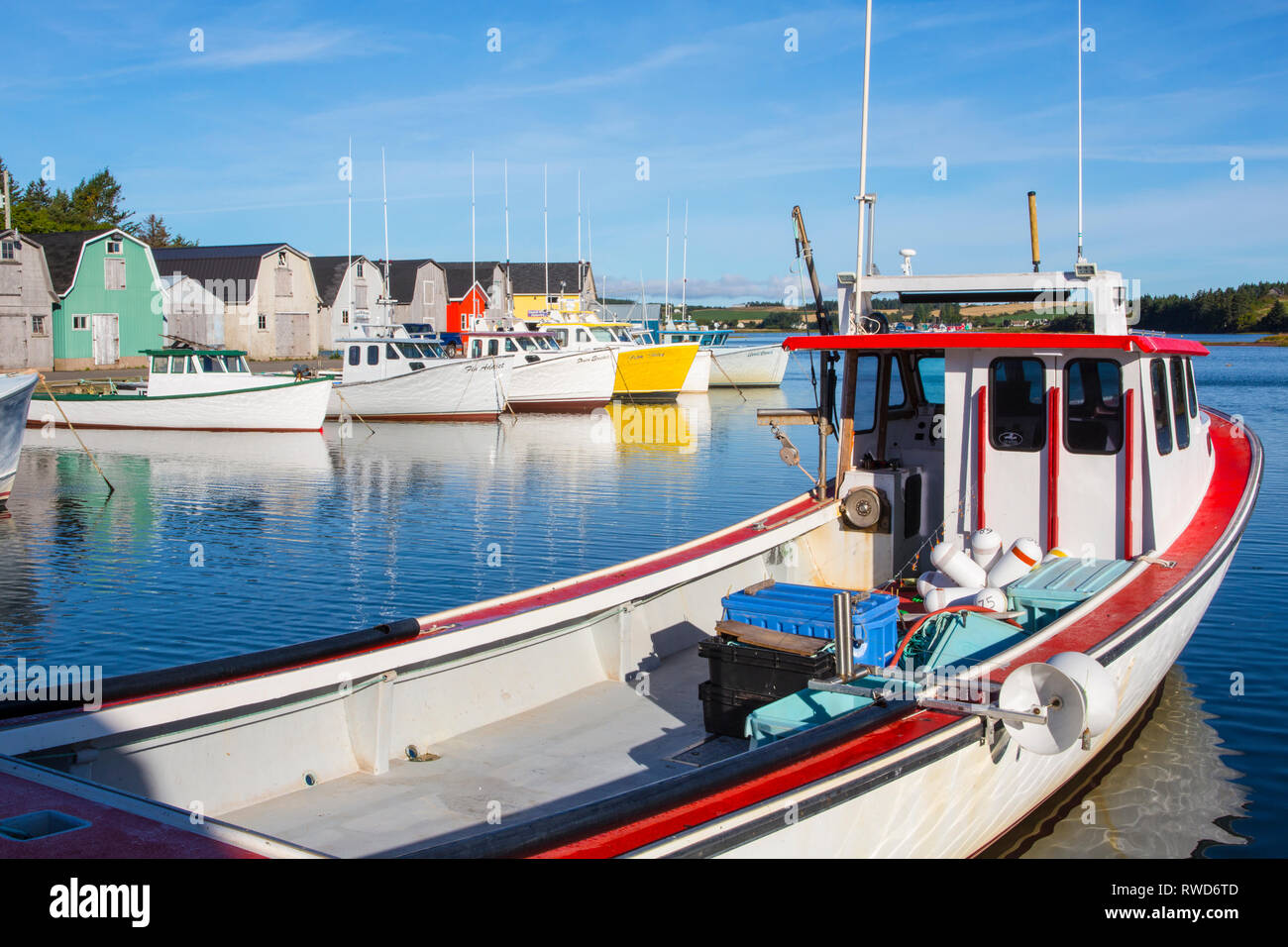 Des bateaux de pêche, Rivière des Français, Prince Edward Island, Canada Banque D'Images