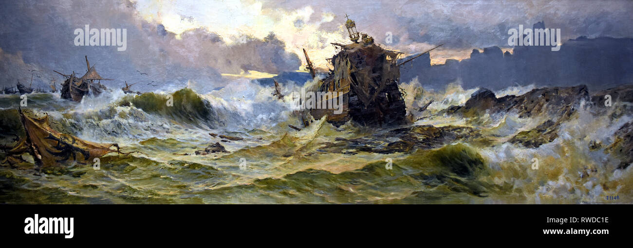 La destruction de l'Invincible Armada 1892 par Jose Gartner de la Pena, 1866-1918, l'Espagne, l'espagnol. Banque D'Images