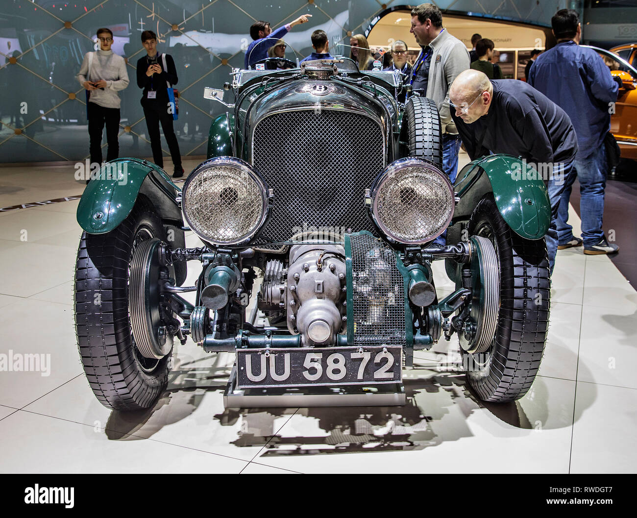 Bentley 4 1/2 litre de soufflante de 1919 a été présenté par Skoda Auto au Salon International de l'Automobile de Genève 2019 le Mardi, Mars 5th, 2019. (CTK Photo Banque D'Images