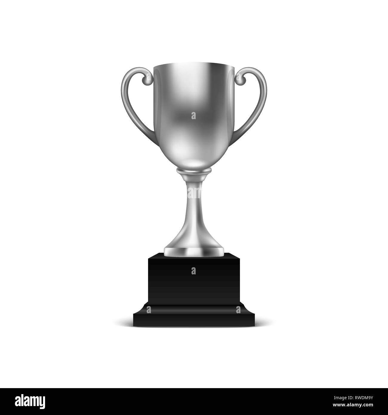 3d Vector réaliste d'argent vierge icône Coupe Champion libre isolé sur fond blanc. Modèle de conception de trophée du championnat. Tournoi de sport Illustration de Vecteur