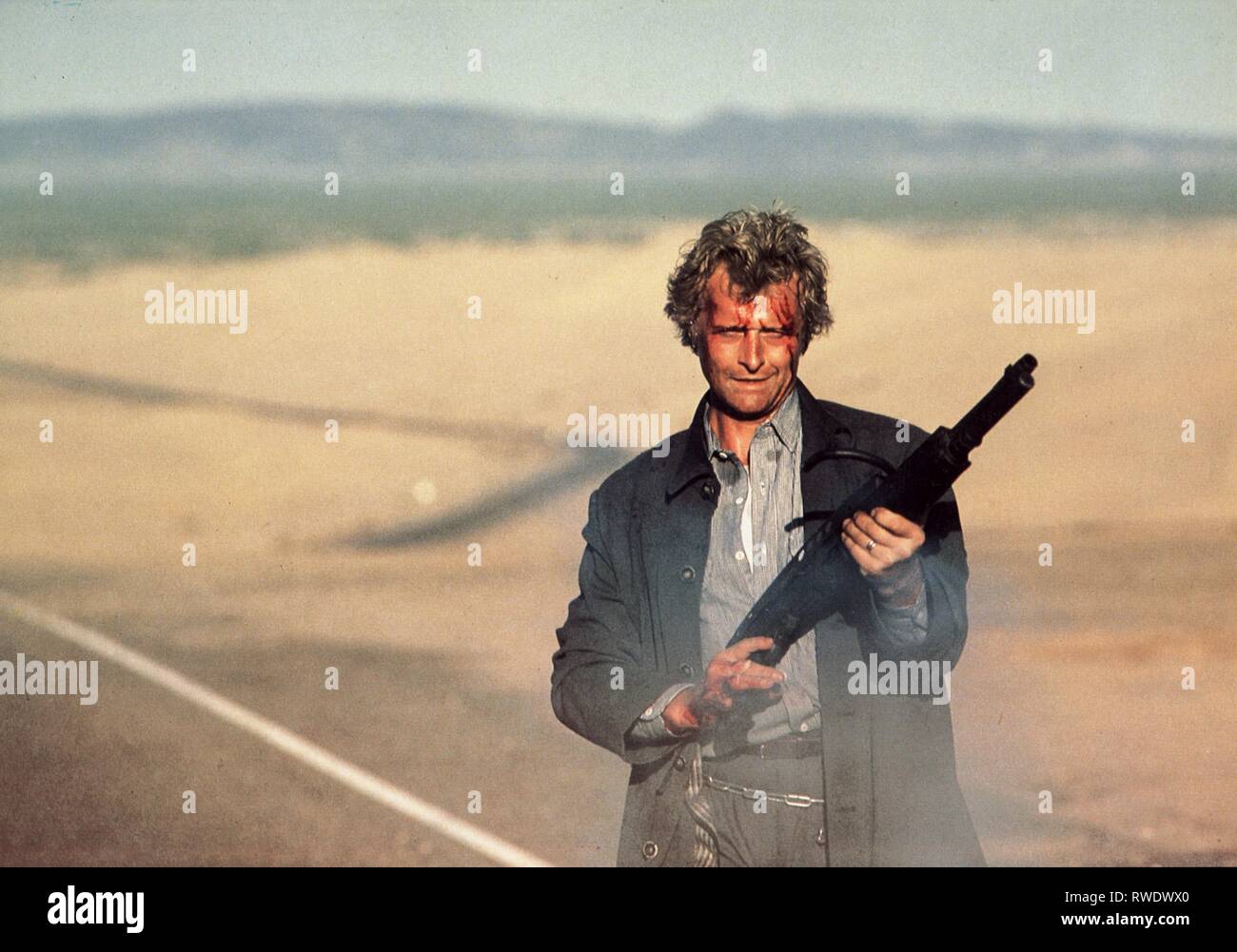 RUTGER HAUER, L'HITCHER, 1986 Banque D'Images