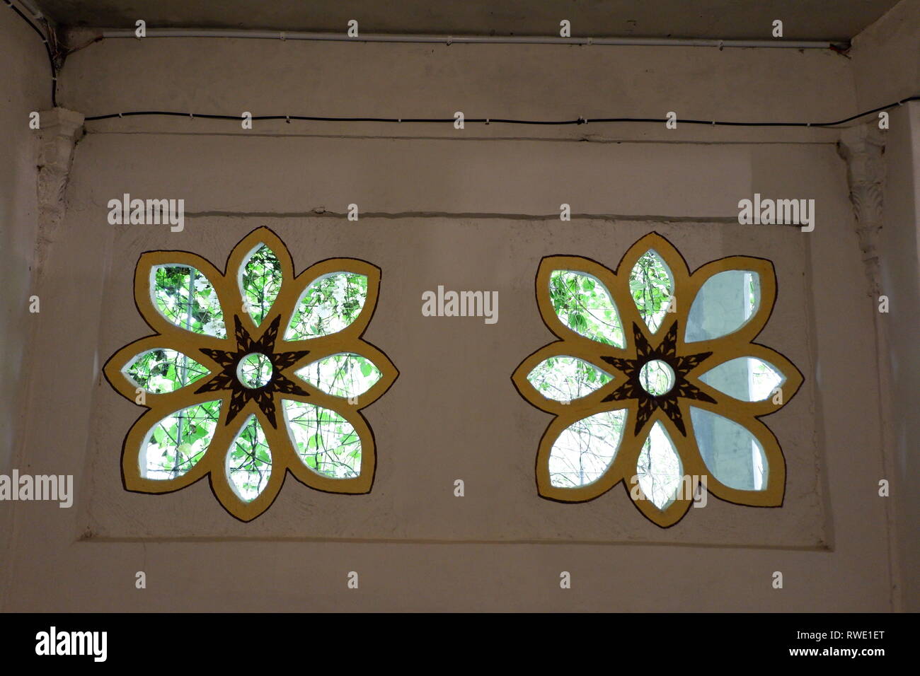 Décorations de fenêtre pour les trous de ventilation et de la décoration Banque D'Images