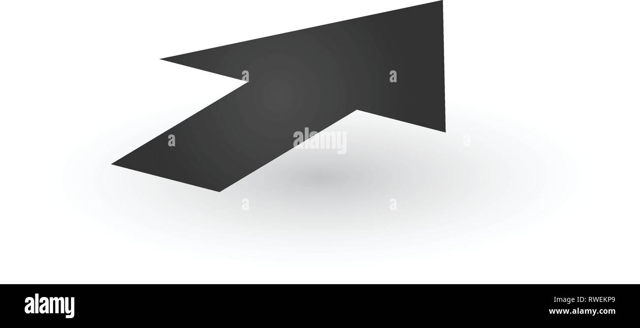 L'échelle 3d'icône flèche directionnelle de l'ombre. Montre le ou la direction de l'objet mobile. Peut être utilisé pour des manuels. des présentations, applications, l'interface utilisateur. Illus vectoriel Illustration de Vecteur