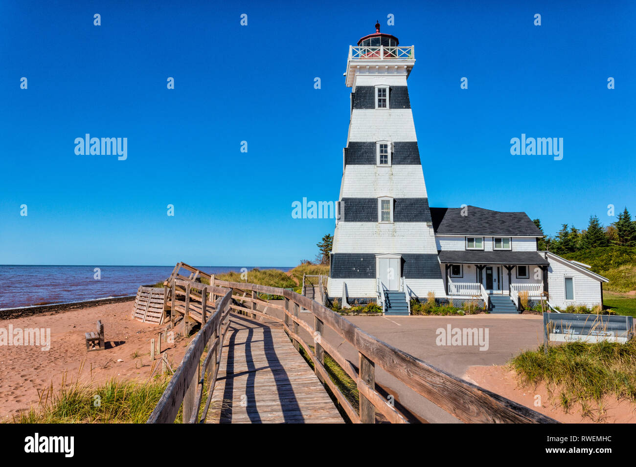 Le phare de West Point, l'Île du Prince Édouard, Canada, Banque D'Images