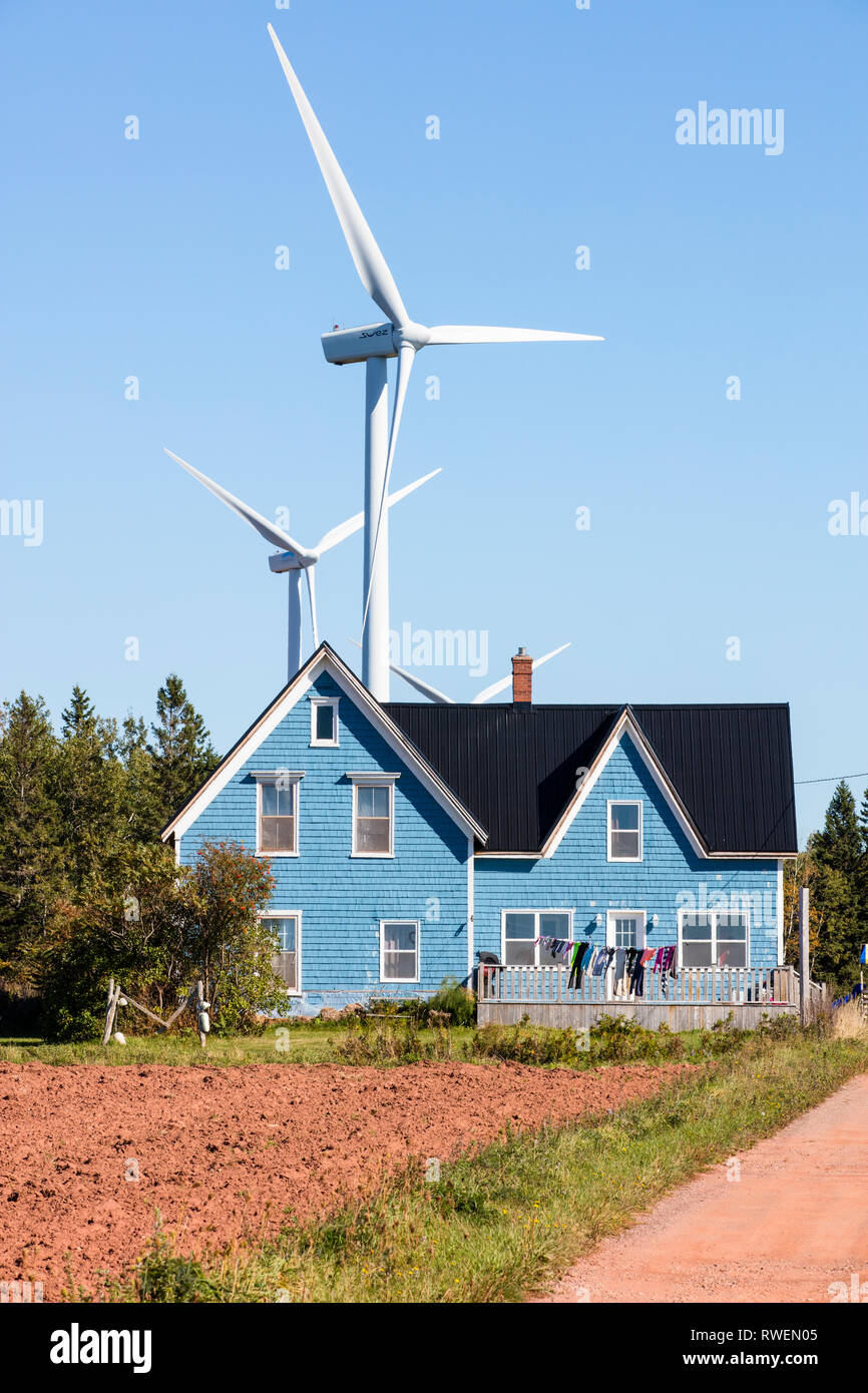 Chambre et d'éoliennes, Cap Ouest, Prince Edward Island, Canada Banque D'Images