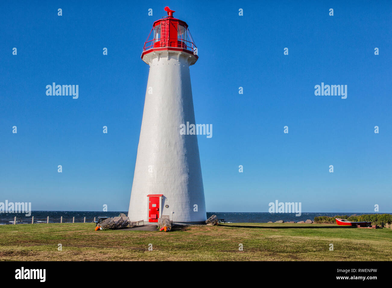 Le phare de Point Prim,, Prince Edward Island, Canada Banque D'Images