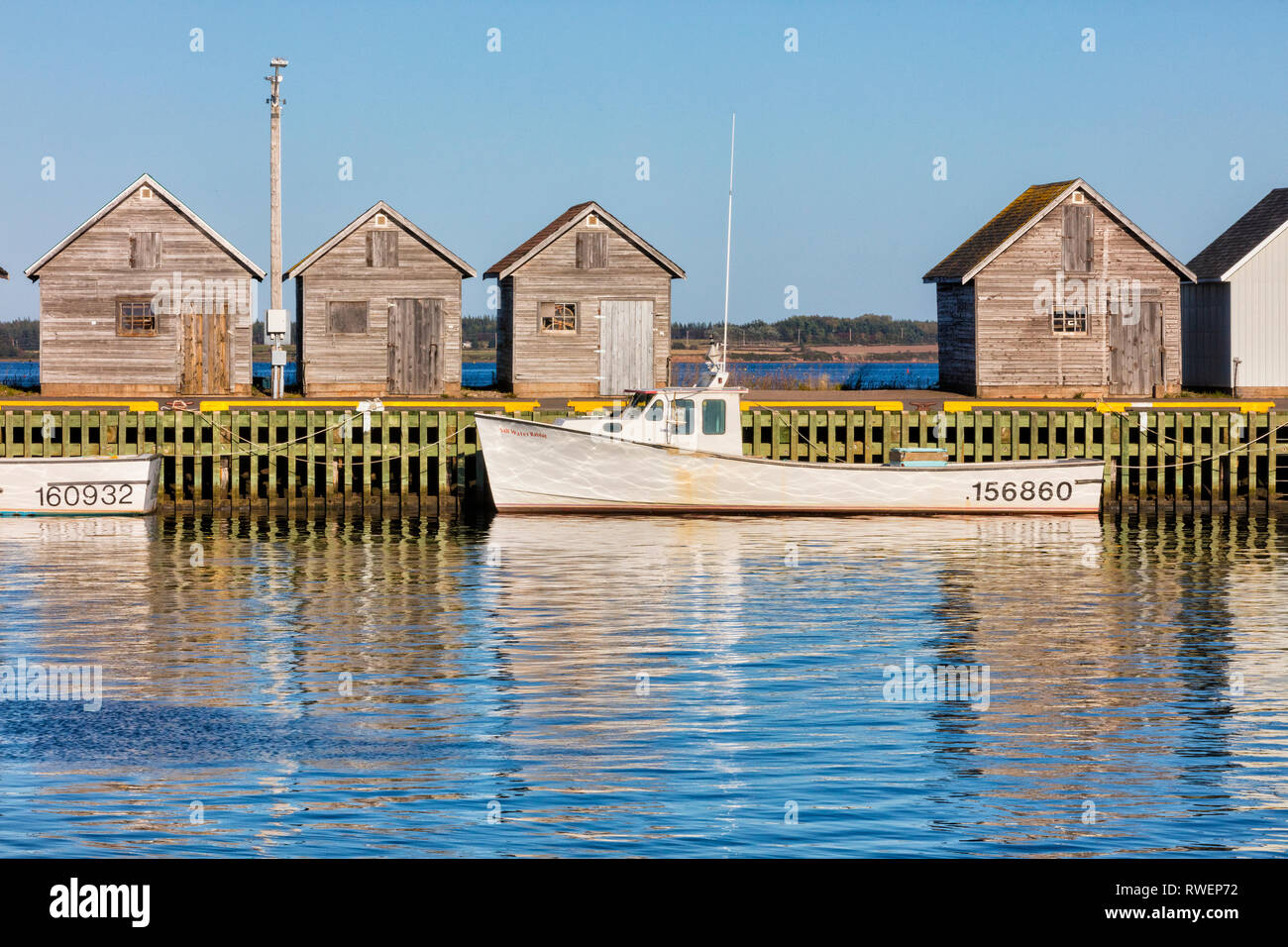 Des bateaux de pêche, le port de tête rouge, Morel, Prince Edward Island, Canada Banque D'Images