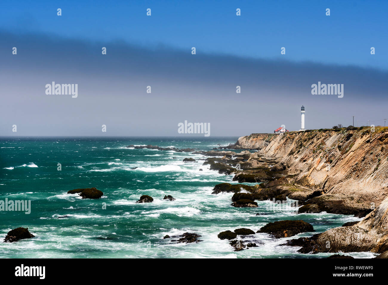 Le phare de Point Arena en Californie, USA Banque D'Images