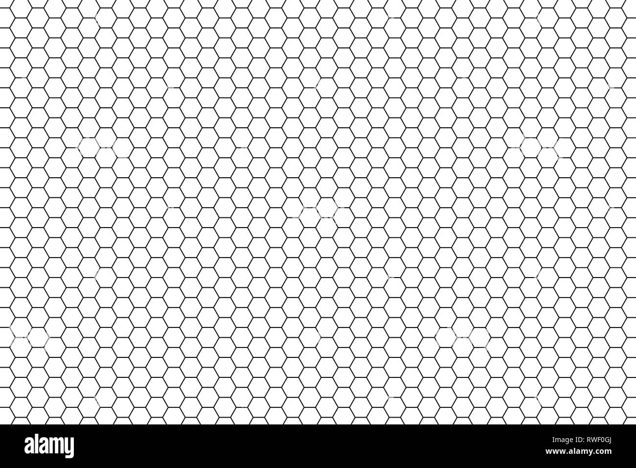 Résumé motif de fond, hexagone noir avec contour mesh grill Banque D'Images