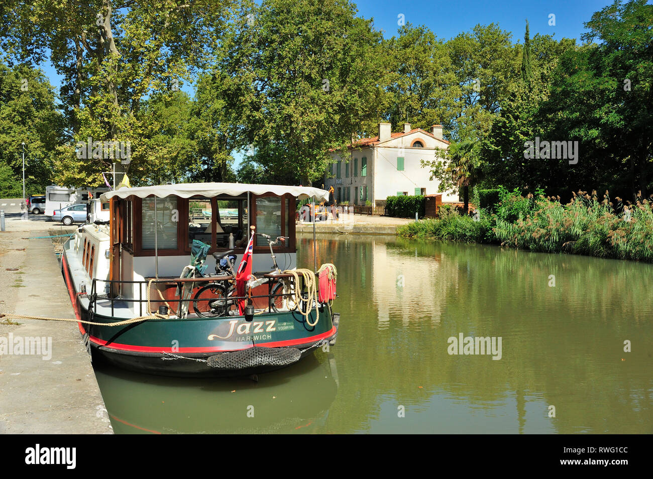 Canal du Midi à Gardouch, Languedoc-Roussillon (région Midi-Pyrénées, France Banque D'Images