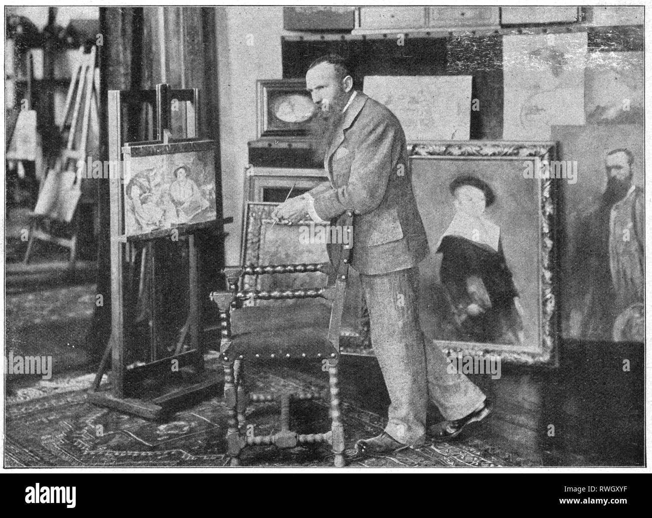 Harburger, Edmund, 4.4.1846 - 5.11.1906, peintre allemand, pleine longueur, de : 'Die Woche", numéro 26, Berlin, 1901, Additional-Rights Clearance-Info-Not-Available- Banque D'Images