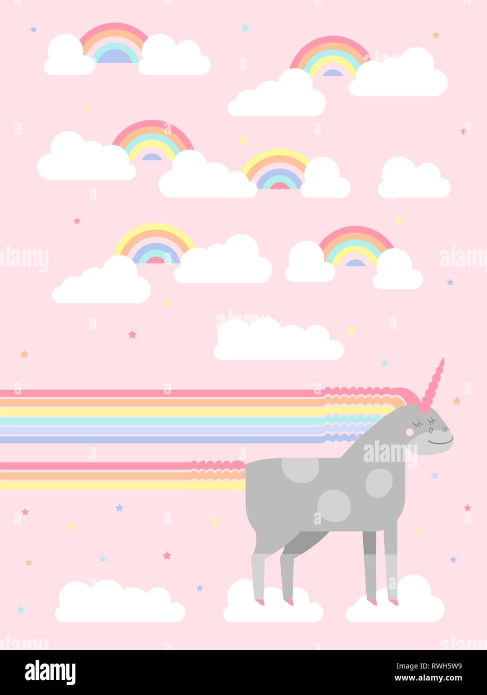 Téléchargement gratuit Images Vecteur Mignon Dans Unicorn Television Style L Unicorn Arc En dernière par