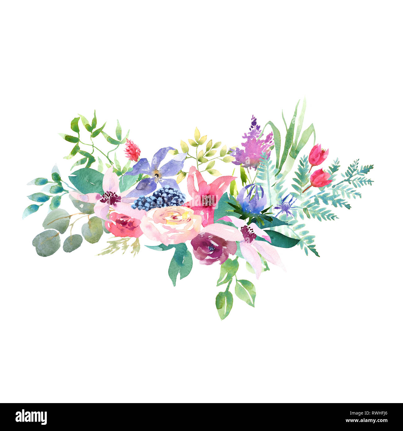 Collection Printemps Mariage Romanric Aquarelle Bouquet