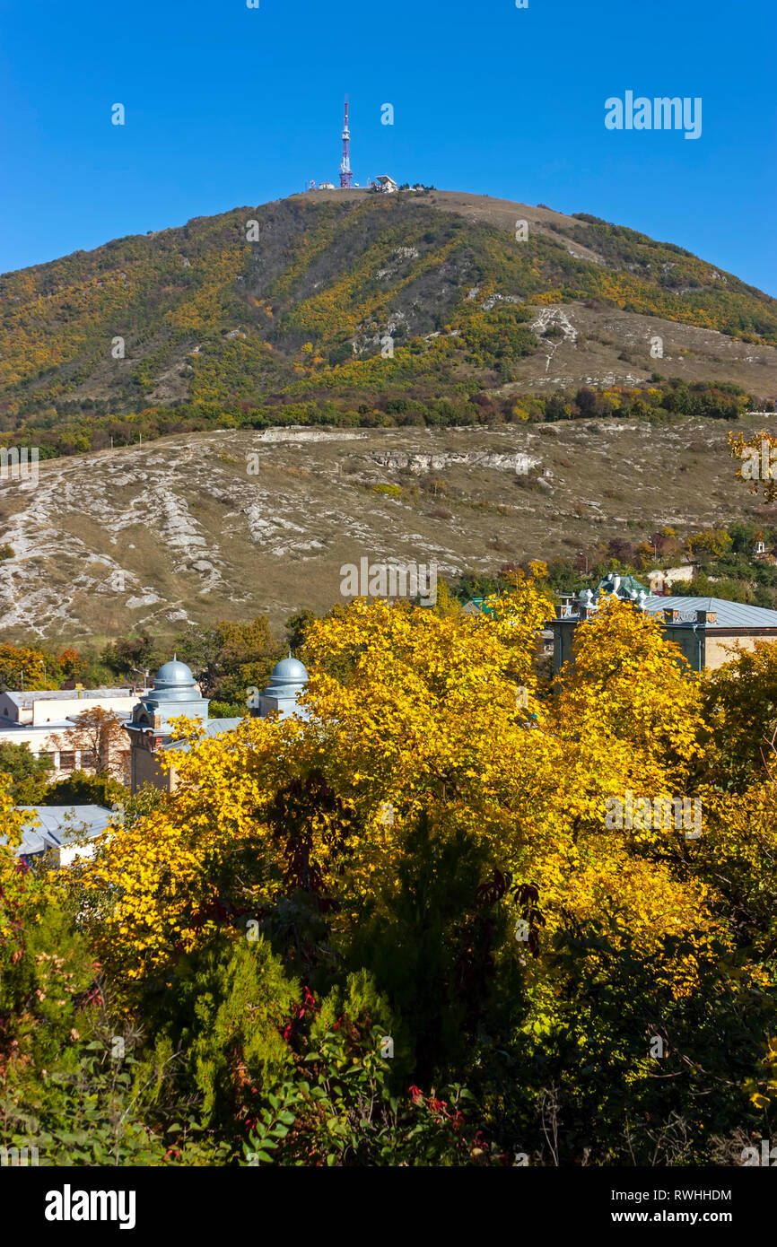 Vue sur le majestueux mont Mashuk de resort Pyatigorsk, Caucase du Nord, la Russie. Banque D'Images
