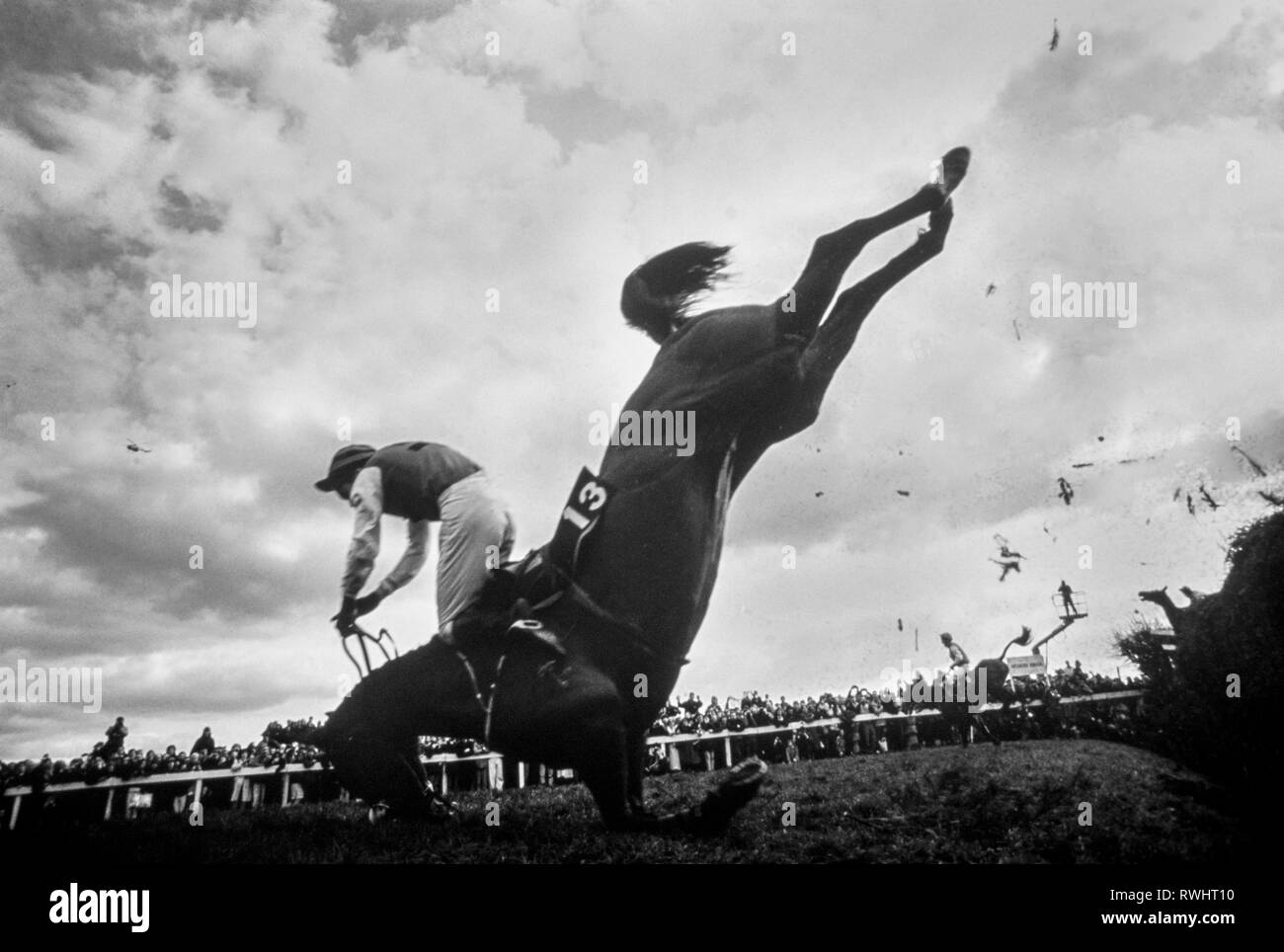 Grand National 1988 clôture Brook Bechers course Banque D'Images