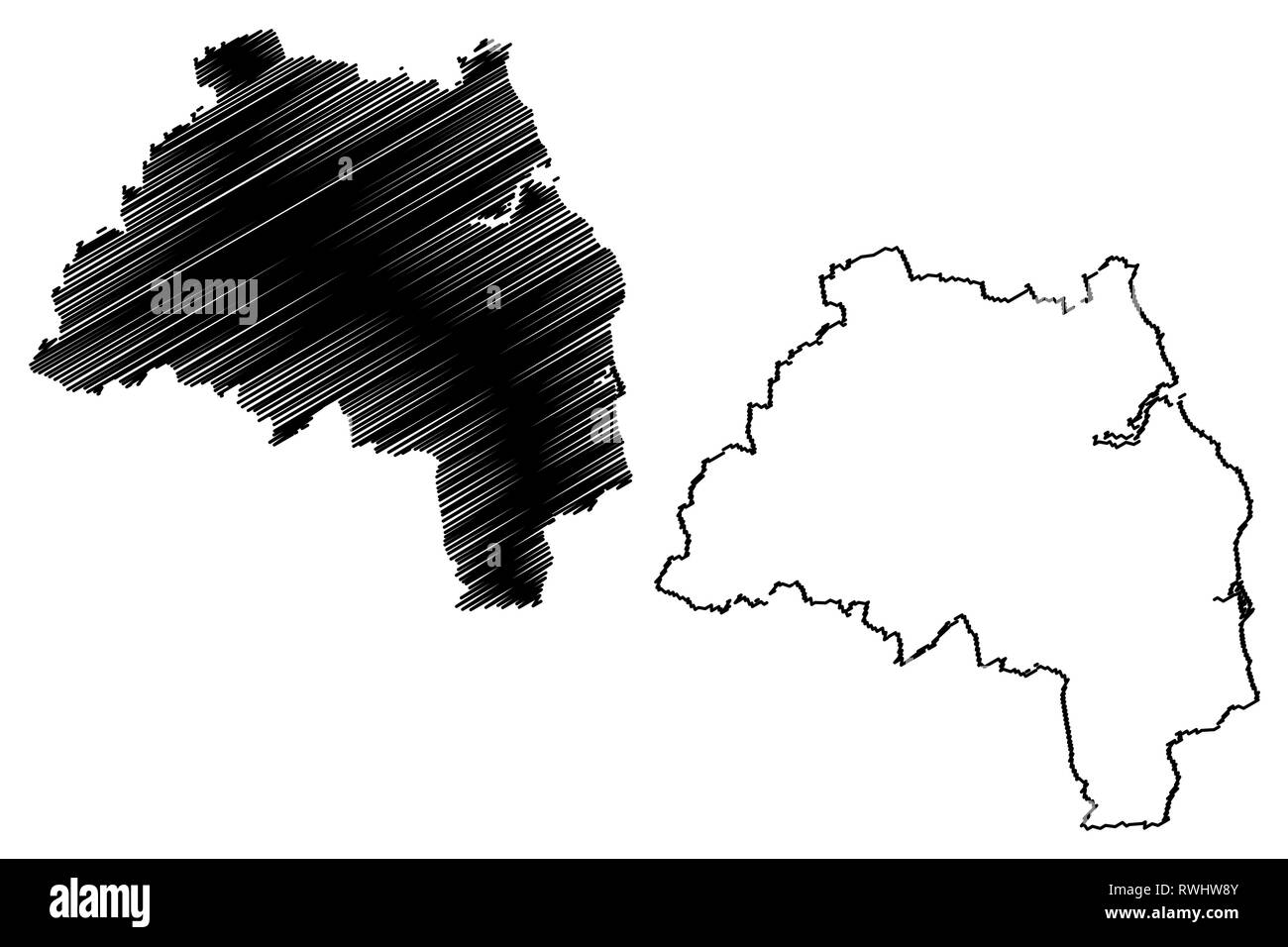 Tyne et Wear (Royaume-Uni, France, Metropolitan county) map vector illustration gribouillage, croquis au sud de Tyne et Wear site Illustration de Vecteur