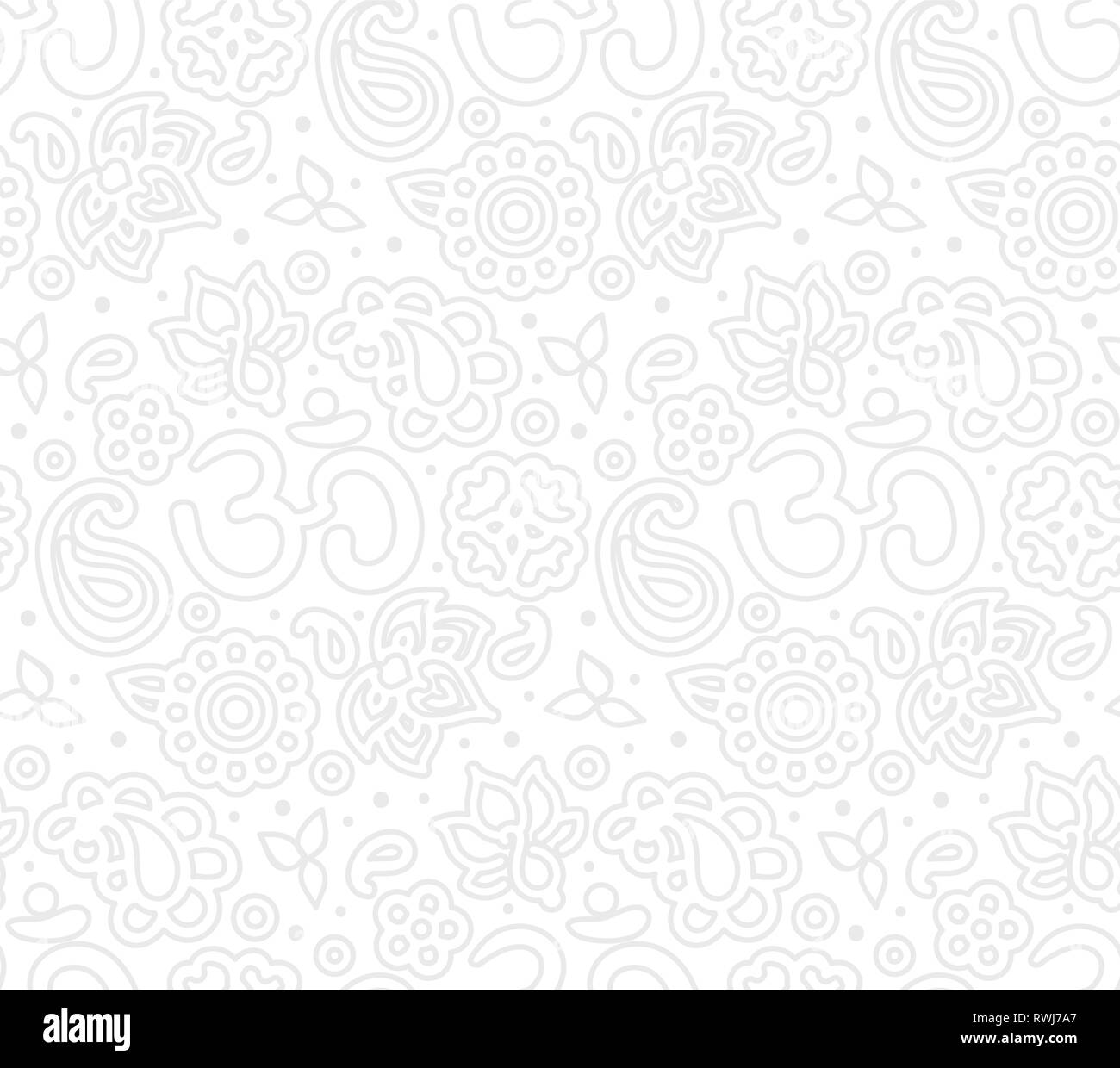 Seamless texture vecteur boho paisley pour les cartes, le tissu et le design - décoration Zen et yoga thème Illustration de Vecteur