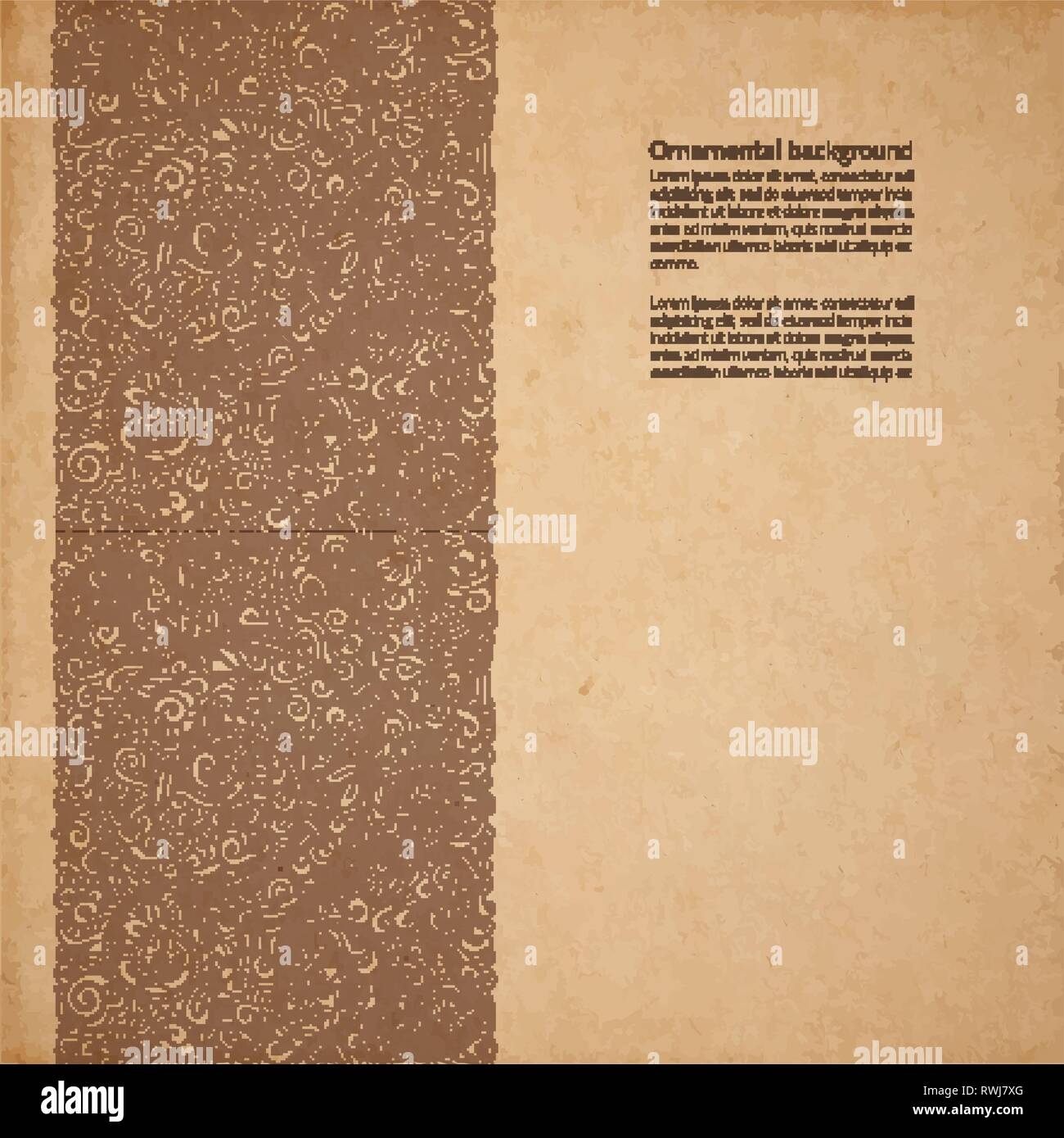Vector background ornementé avec copie espace, coffee brown ornement sur carton ancien Illustration de Vecteur