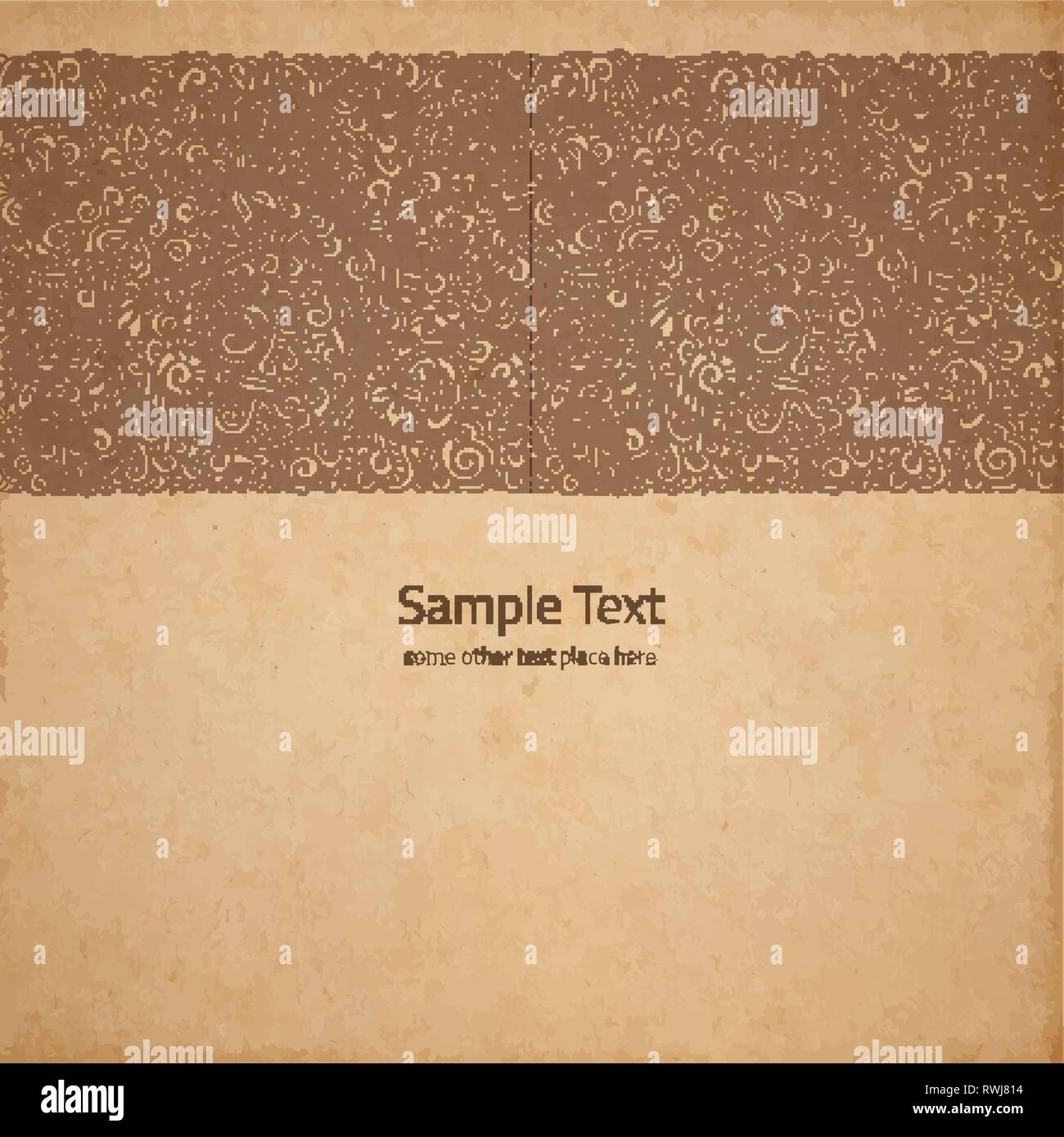 Vector background ornementé avec copie espace, coffee brown ornement sur carton ancien Illustration de Vecteur