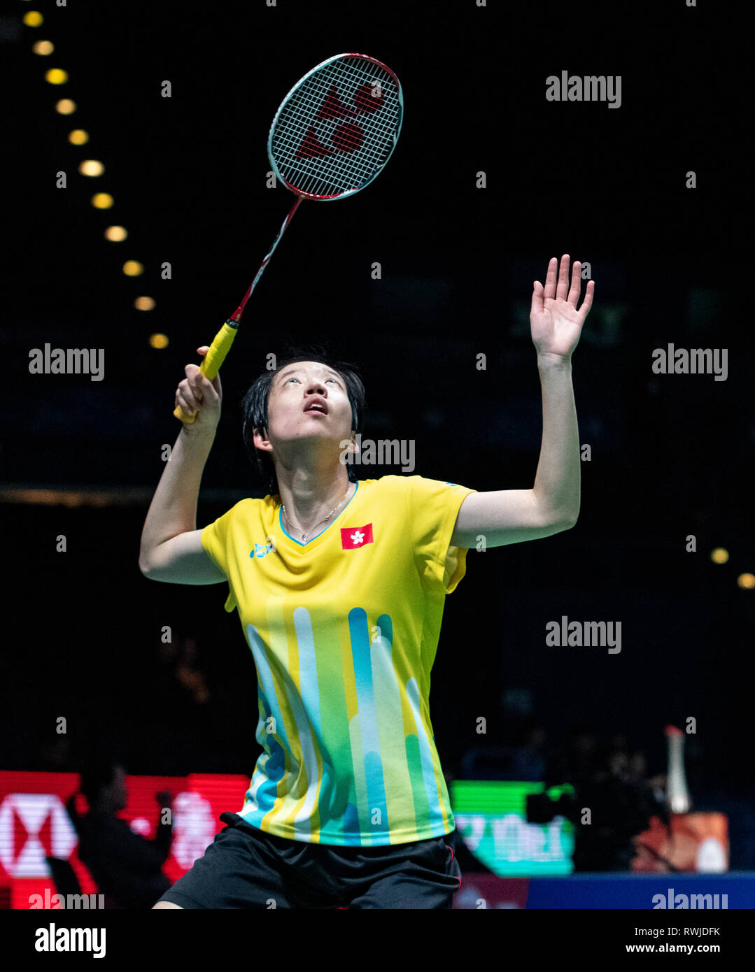 Birmingham, UK. 6 mars, 2019. Ouvert toute l'Angleterre de Badminton : BIRMINGHAM, ANGLETERRE - le 6 mars : FEMME 'Singles, CHEUNG NGAN YI DE HONG KONG en action à la Yonex All England Open Badminton Championships à Arena Birmingham le 6 mars 2019, Birmingham, England Crédit : PATRICK ANTHONISZ/Alamy Live News Banque D'Images