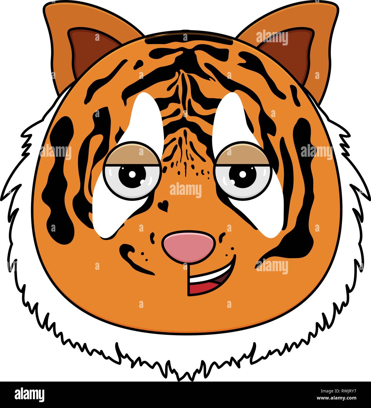 Visage tigre kawaii vector illustration Illustration de Vecteur