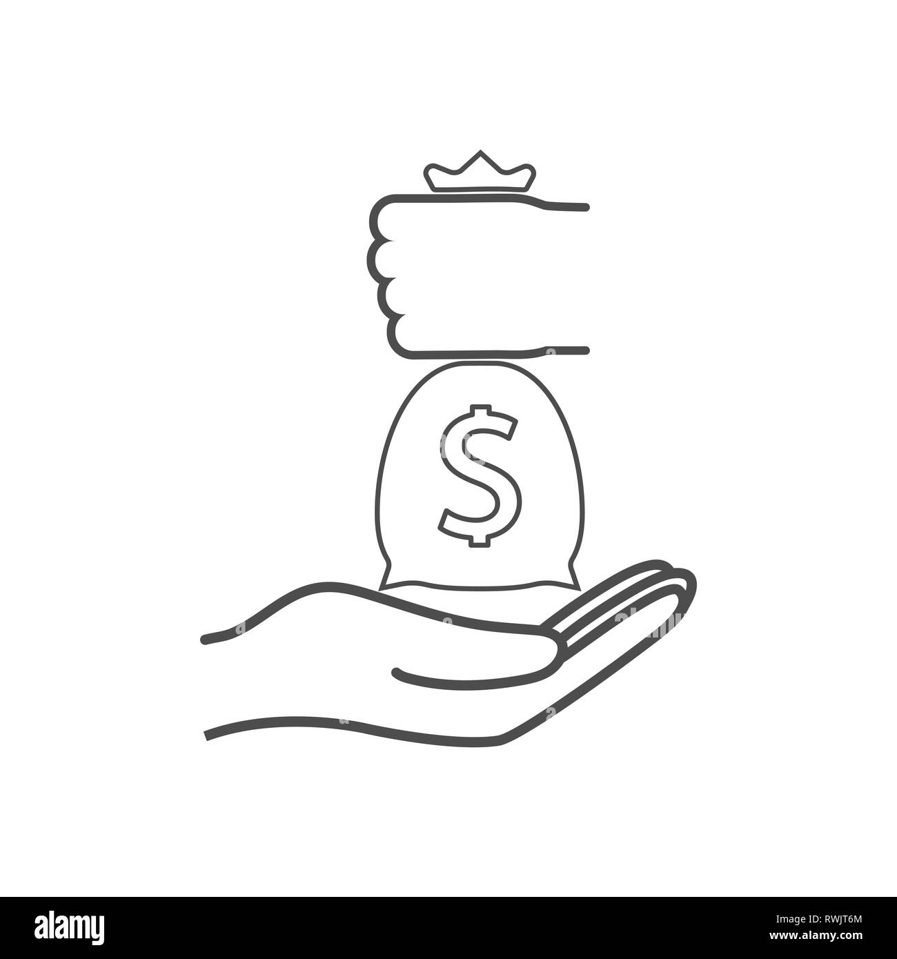 Pot-de-vin, la corruption, la corruption icon Vector illustration télévision Illustration de Vecteur