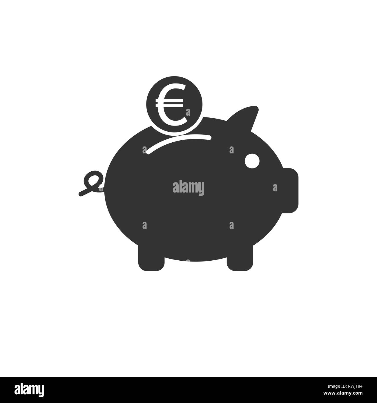 Banque, finance argent épargne cochon icon Illustration de Vecteur