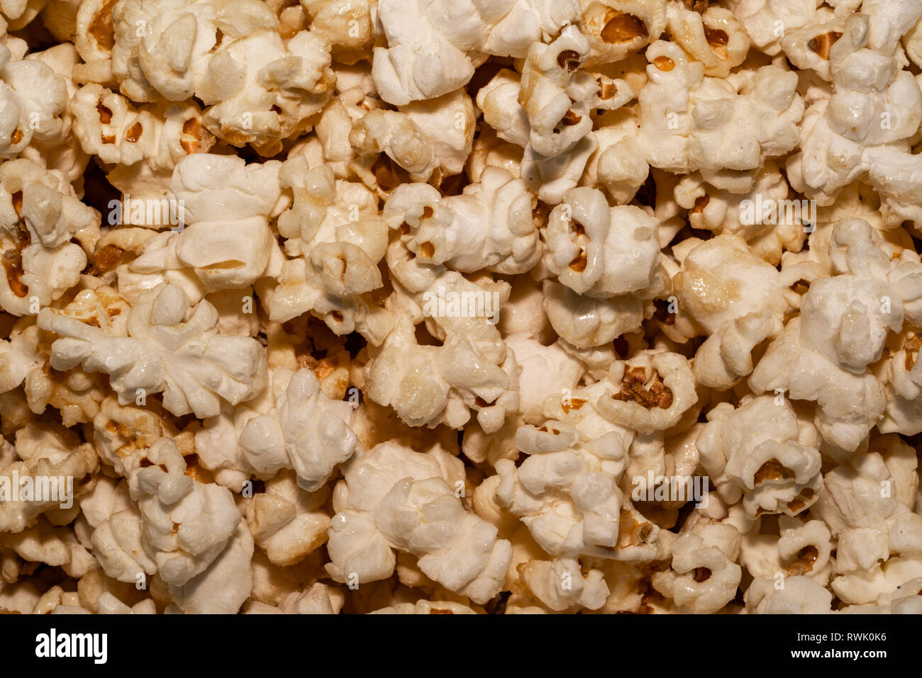 Close-up détaillée de popcorn Banque D'Images