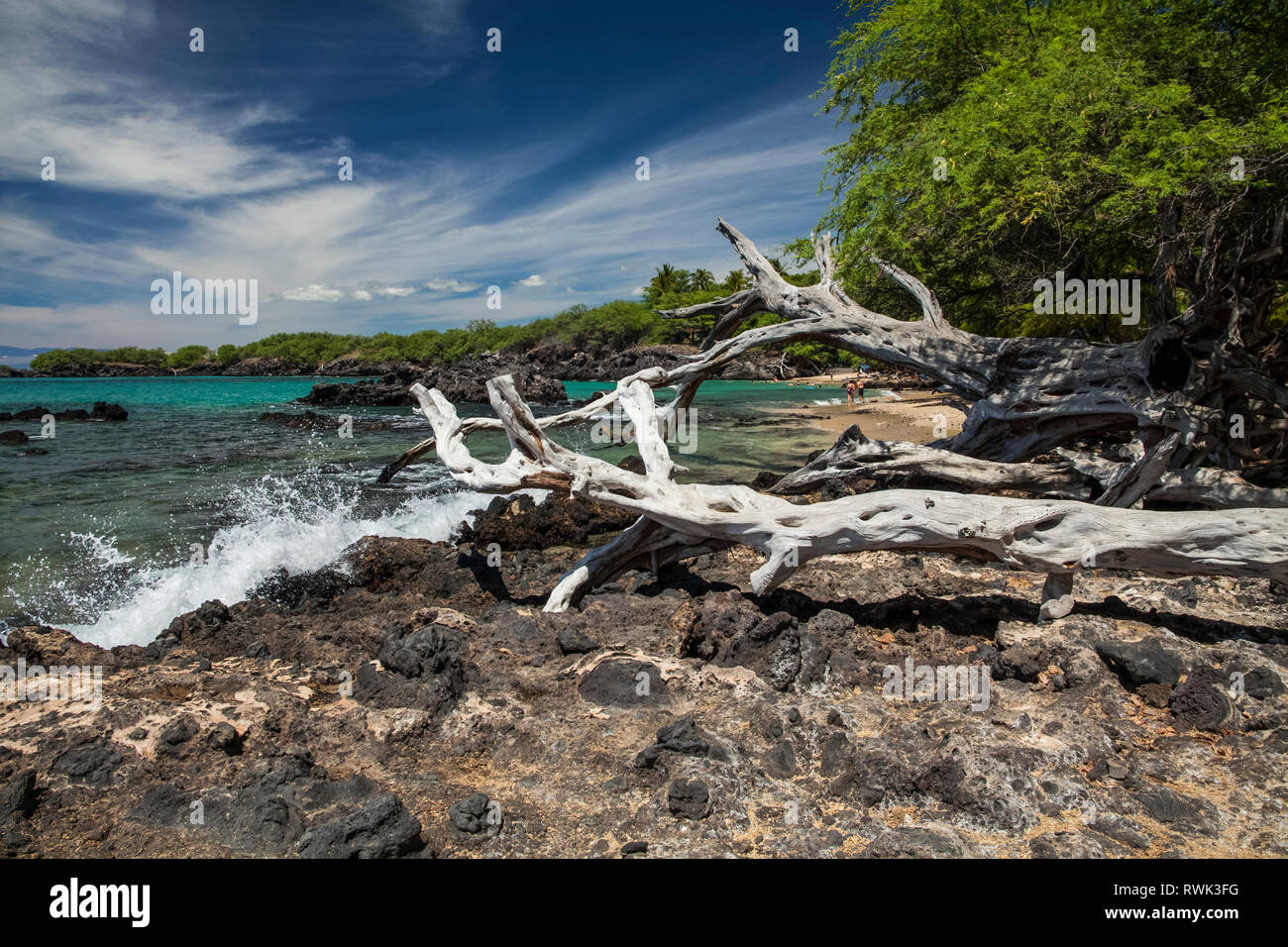 Wailea Beach, également connu sous le nom de Beach 69, Hapuna Beach State Park, South Kohala Coast ; Island of Hawaii, Hawaii, United States of America Banque D'Images