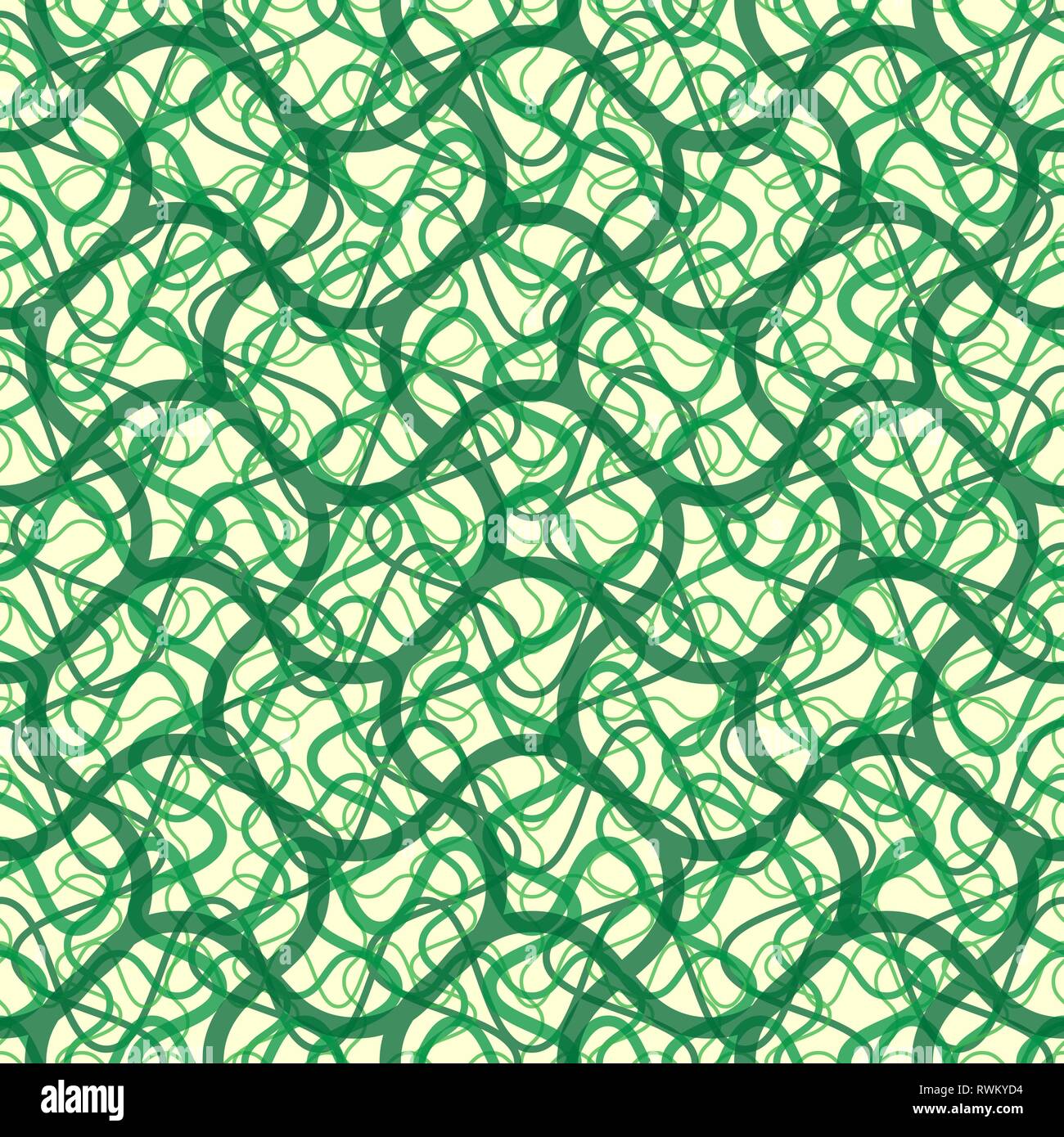 Vigne de lierre dans un vecteur papier peint seamless pattern, des lignes courbes background Illustration de Vecteur