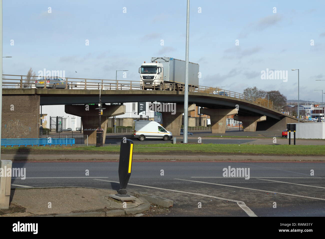 Perry Barr flyover, Birmingham, Angleterre, Royaume-Uni.Vu en février 2019, le survol a été démoli. Banque D'Images