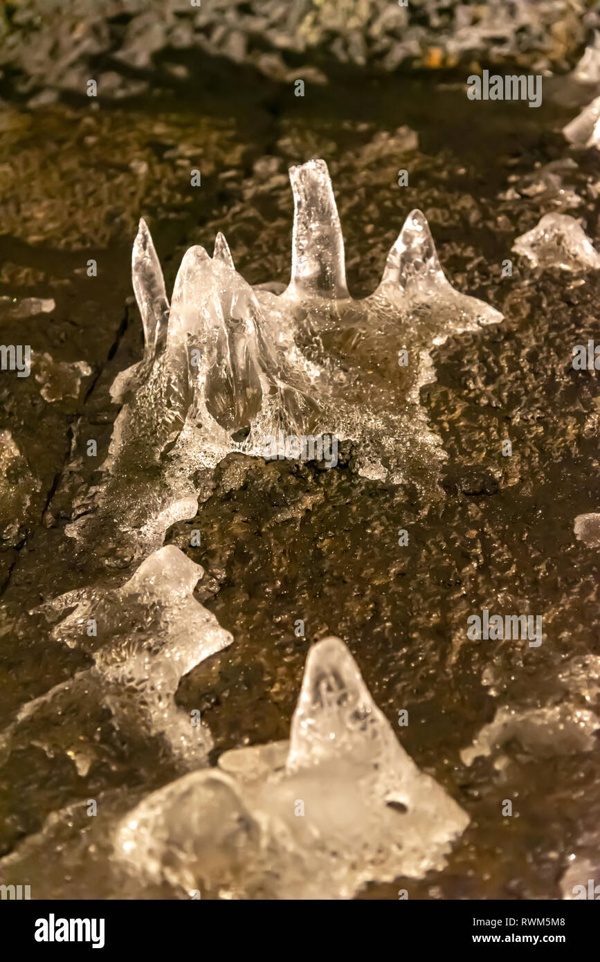 Wind Cave & la caverne de glace dans le japon Fugaku. La Grotte du Vent Fugaku Fuji est entouré par la verdure abondante de l'Aokigahara Jukai forêt. Une fois que vous entrez Banque D'Images