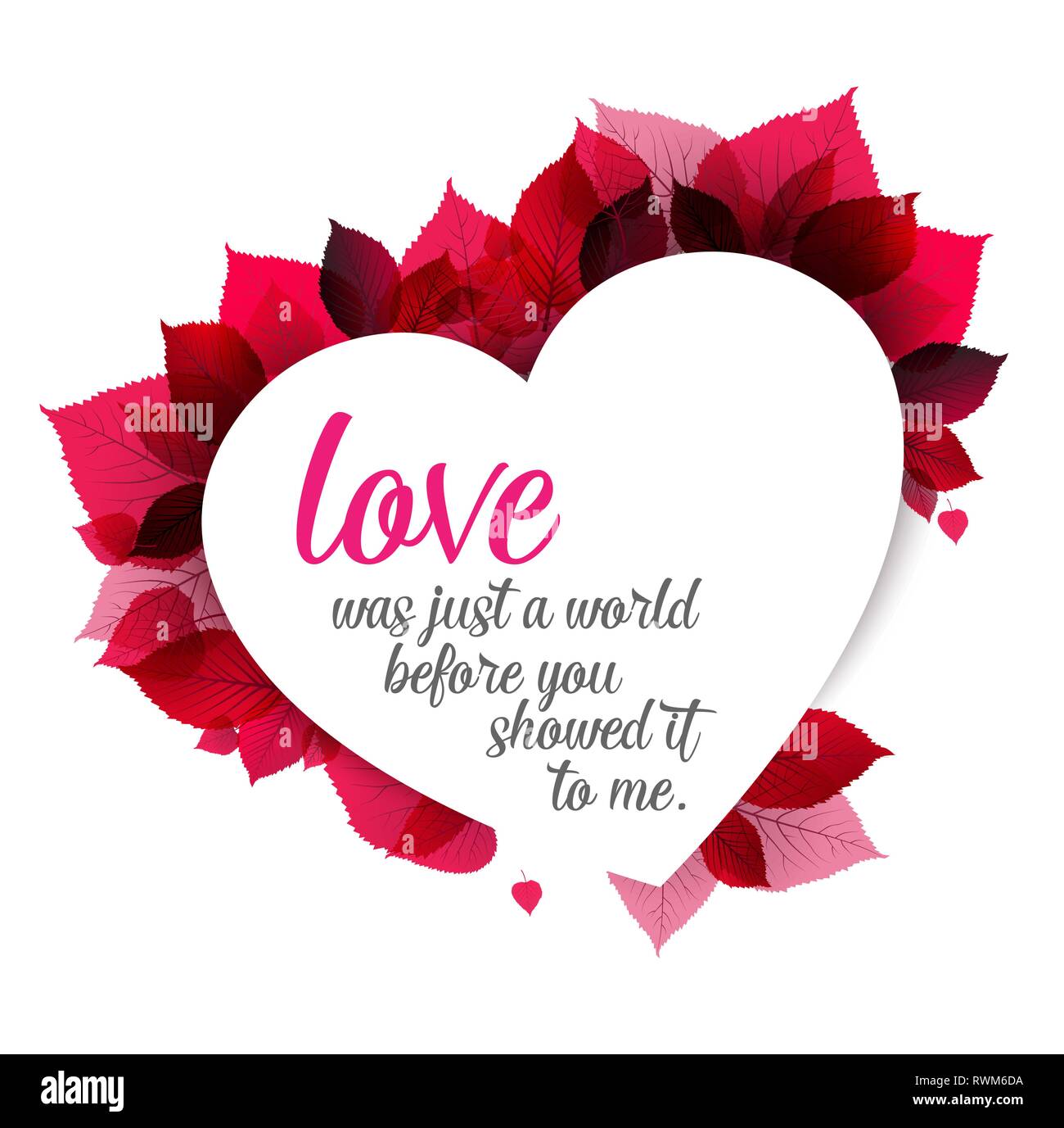 Abstract Floral Rose Fond De Carte De L Amour Saint Valentin Avec Citation L Amour N Etait Qu Un Mot Avant De Vous L A Montre A Moi Image Vectorielle Stock Alamy