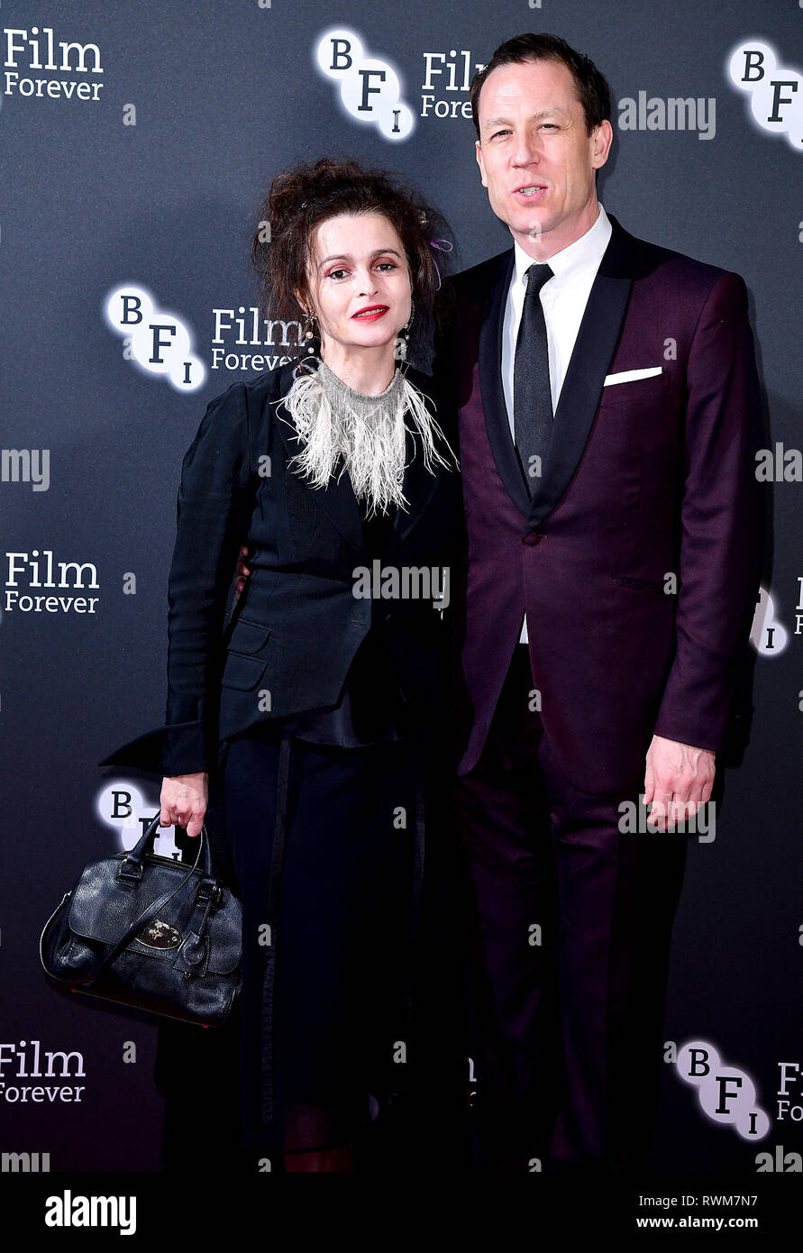Helena Bonham Carter et Tobias Menzies participant à la BFI dîner du président tenue à l'hôtel, le Rosewood London. Banque D'Images