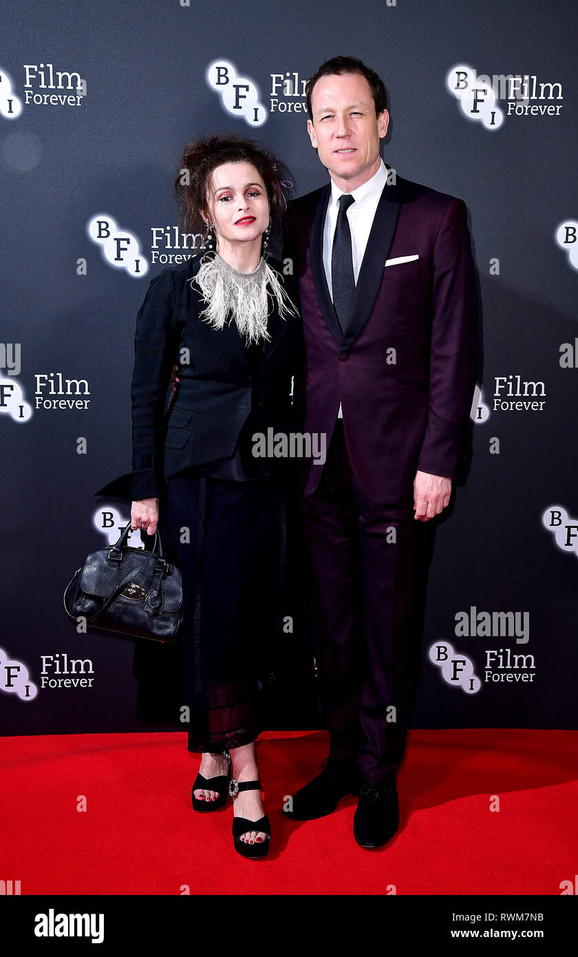Helena Bonham Carter et Tobias Menzies participant à la BFI dîner du président tenue à l'hôtel, le Rosewood London. Banque D'Images