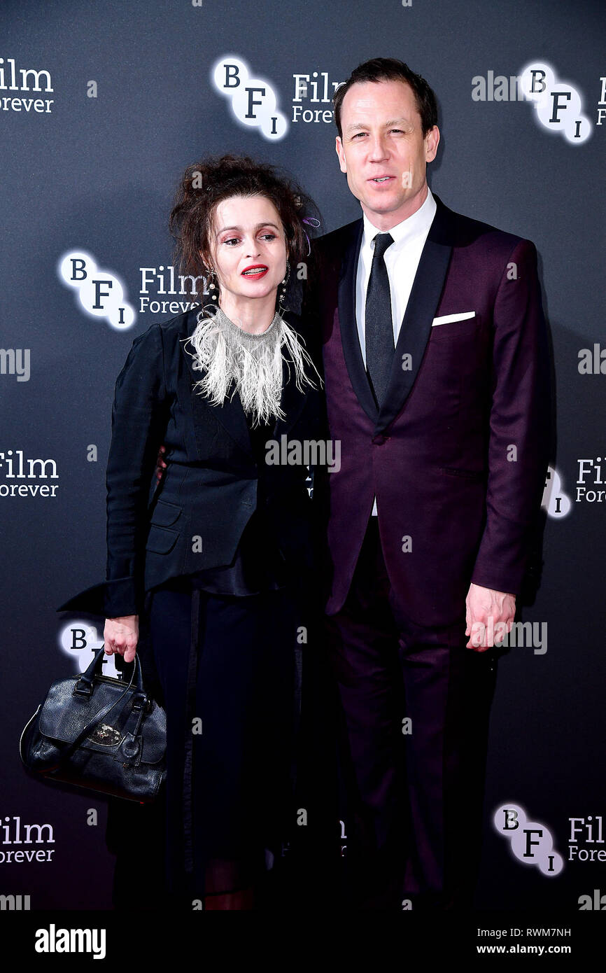 Helena Bonham Carter et Tobias Menzies participant à la BFI dîner du président tenue à l'hôtel, le Rosewood London. Banque D'Images