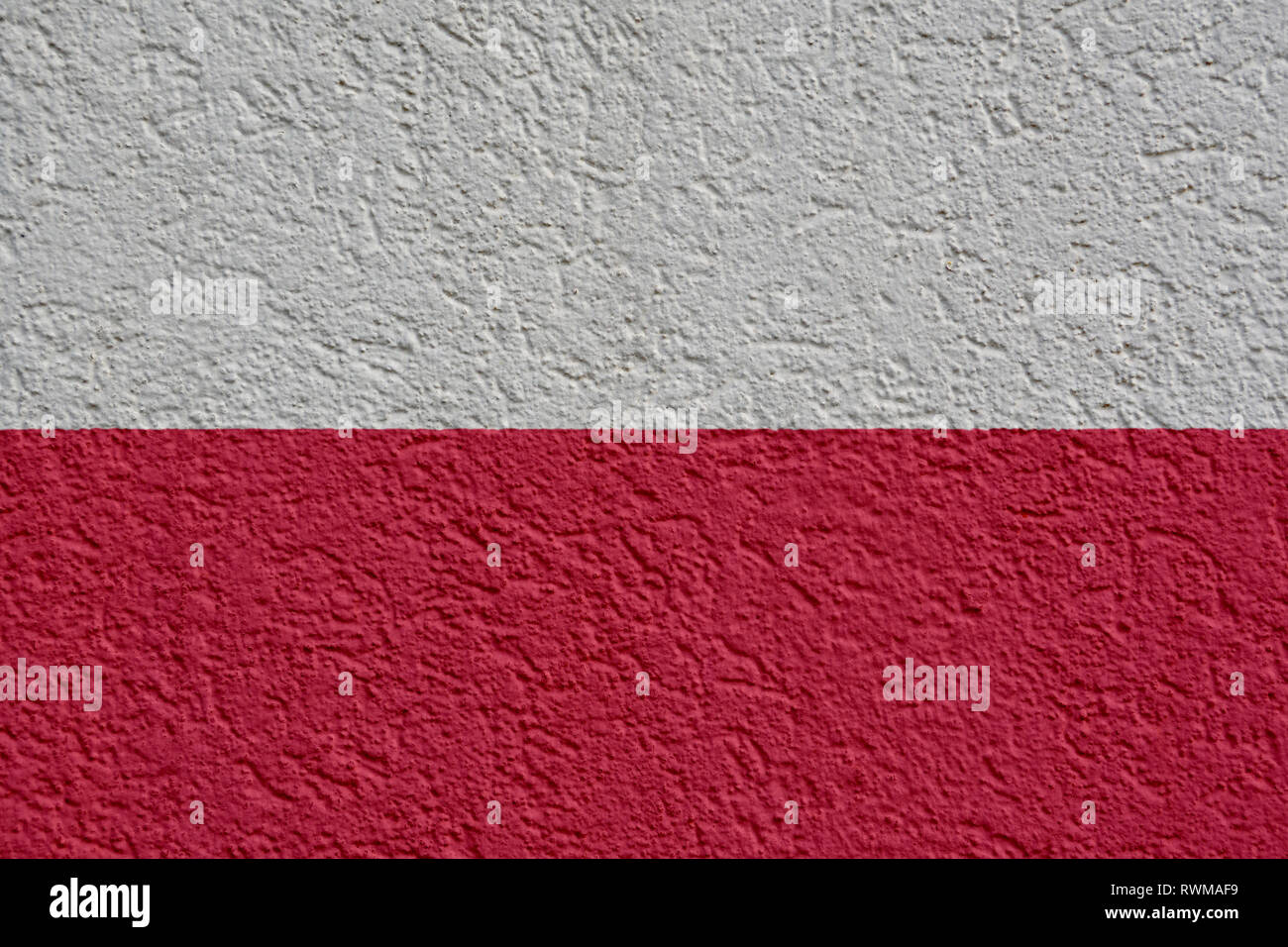La politique de la Pologne ou de l'entreprise Concept : drapeau polonais avec mur de plâtre, la texture d'arrière-plan Banque D'Images